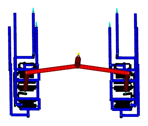 Mould-flow model: feed system and cooling circuits 1