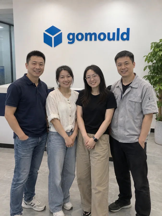 The team at the studio entrance