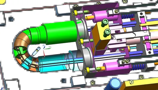 Bent-pipe arc core-pull · view 1
