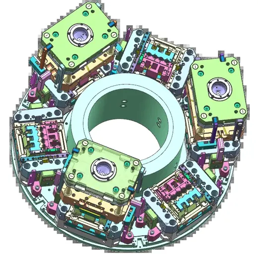 E-cigarette 6-station rotary-table rear mould · view 1