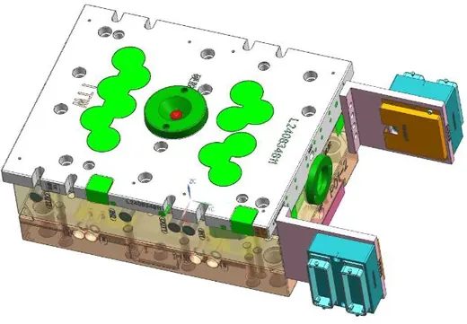 Rotary core with vertical injection cavities