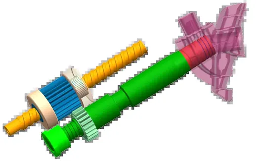 Slider with rifle-bar (helical) core · view 1