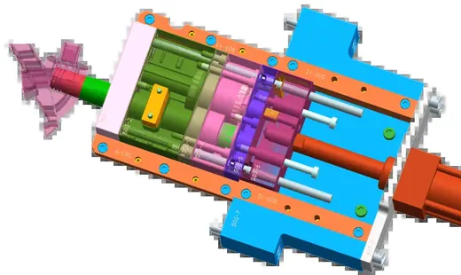 Slider with rifle-bar (helical) core · view 4