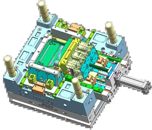 Robot vacuum base station: slider and ejector-plate structure · view 1