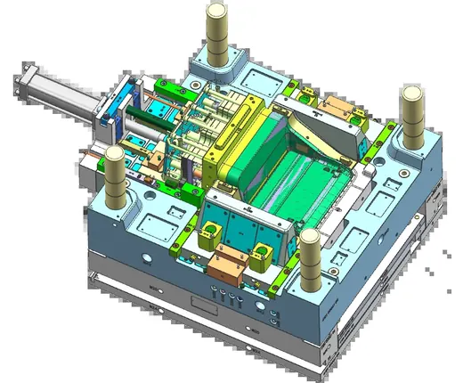 Robot vacuum base station: slider and ejector-plate structure · view 3
