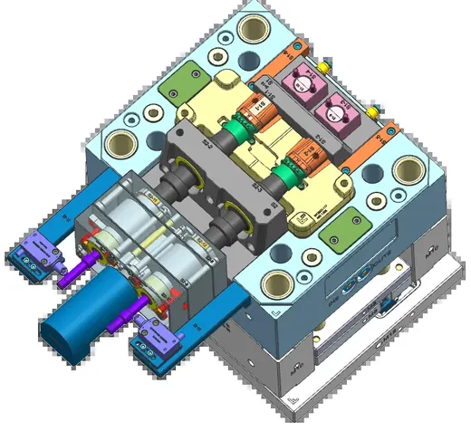 Robot vacuum part: slider with motor-driven unscrewing · view 1