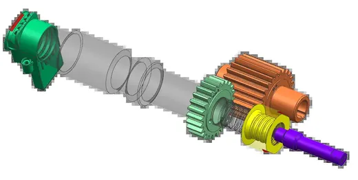 Robot vacuum part: slider with motor-driven unscrewing · view 4