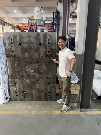 Checking a large mould at the toolmaker
