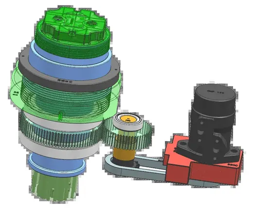 Unscrewing mould with motor drive · view 1
